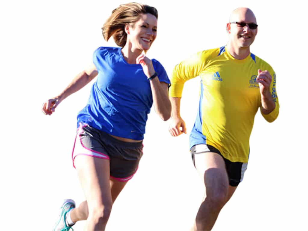 Man and woman ChiRunning together
