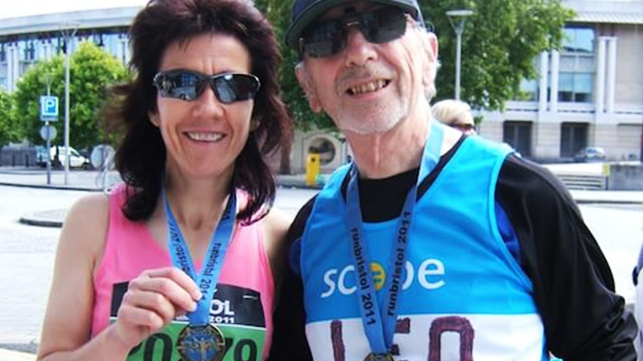 Marathoners with medals