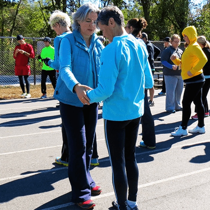 chiwalking instructor with student