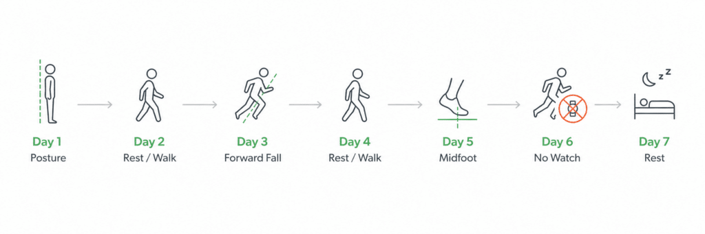ChiRunning 7-day running and habits progression