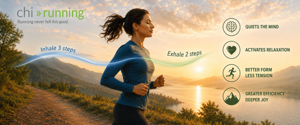 ChiRunning breathing technique for mindful meditation practice illustration