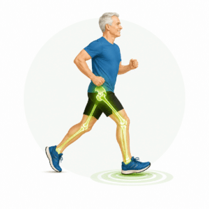 illustration of a man chirunning for bone density as he ages